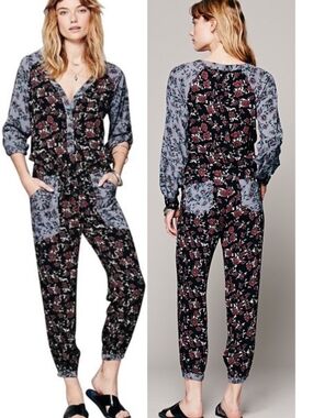 Free People Sheila Floral Jumpsuit Multicolor Women's M